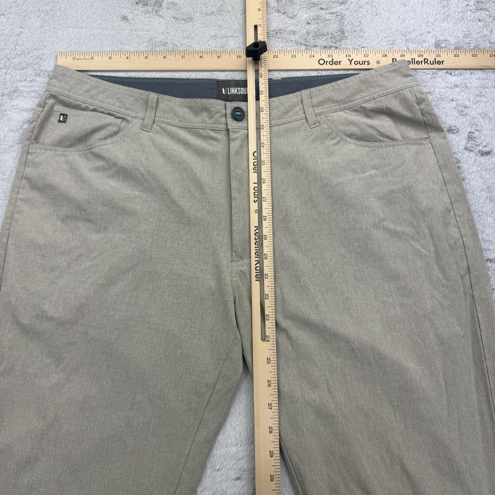 Linksoul Pants Mens 38R Beige Tan Stretch Chino Golf Casual Repreve Polyester - Picture 5 of 8